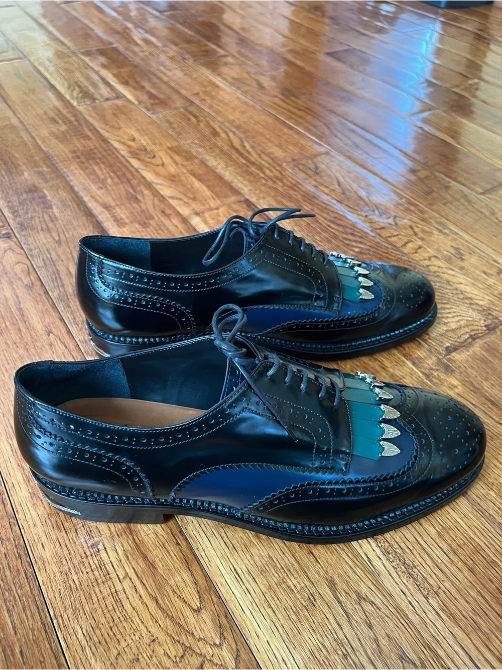 TOGA VIRILIS Men’s Shoes Polido Front Tassel Leather Brogues Size 13 (46 EU)